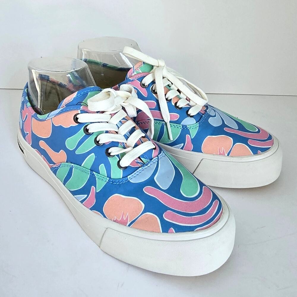 SeaVees Legend Platform Sneaker Women's 9 Hoffman Poplin Twill Neon Summer Boho